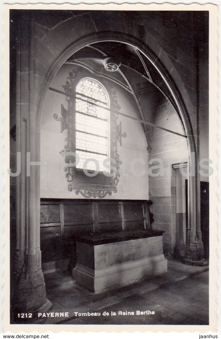 Payerne - Tombeau de la Reine Berthe - 1212 - Switzerland - 1958 - old postcards - used - JH Postcards