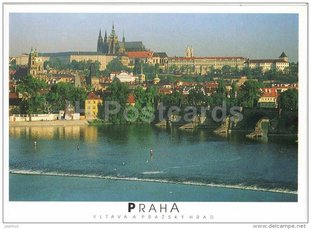 Praha - Prague - Vltava river and Prague castle - Czech Republic - unused - JH Postcards