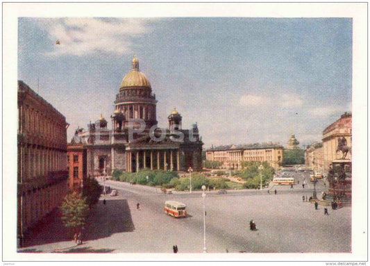 St. Isaac´s square - bus - Leningrad - St. Petersburg - 1959 - Russia USSR - unused - JH Postcards