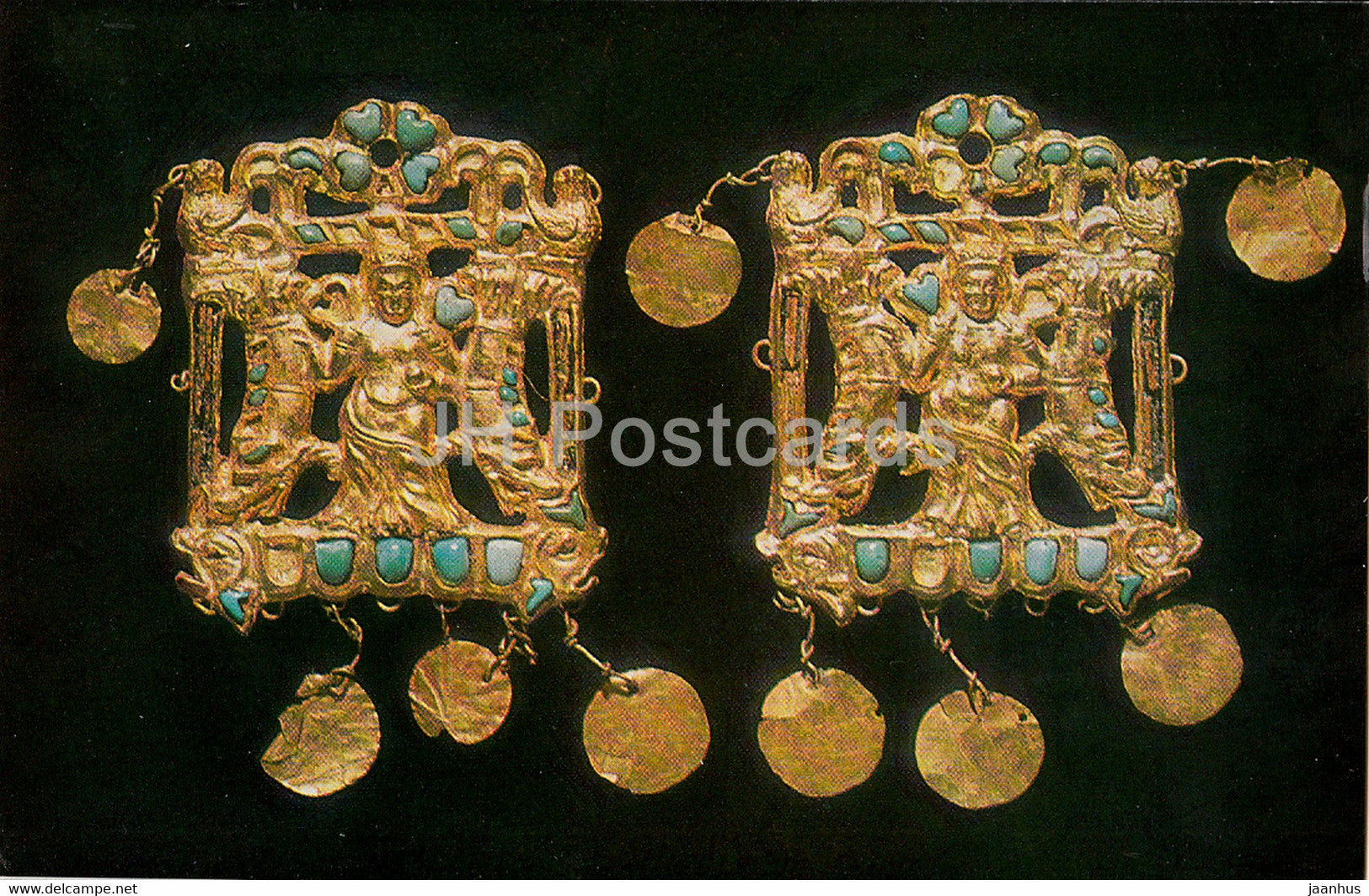 Pendants with a Goddess - National Museum of Afghanistan - archaeology - Bactrian Gold - 1984 - USSR Russia - used - JH Postcards