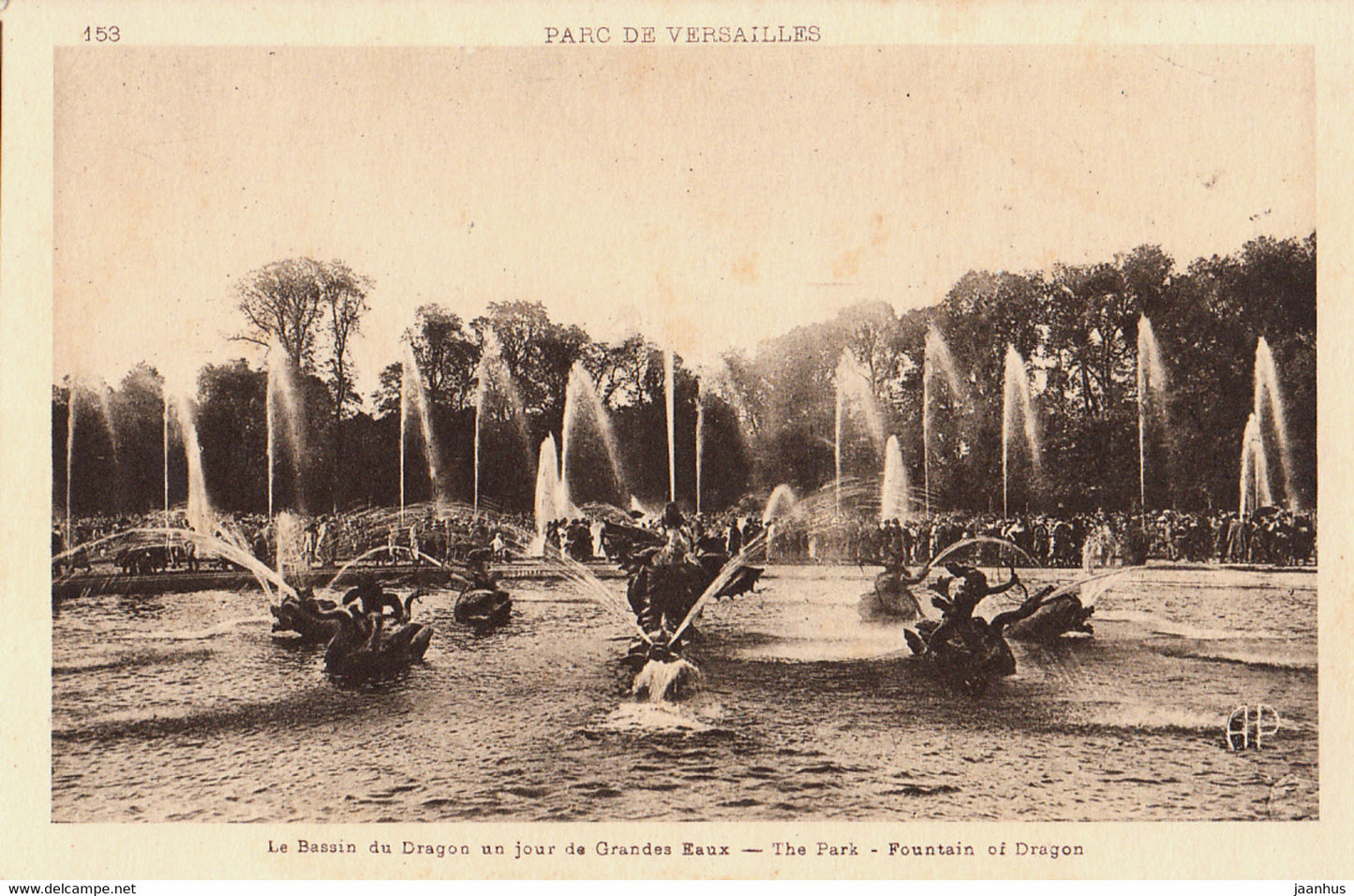 Parc de Versailles - Le Bassin du Dragon un jour de Grandes Eaux - old postcard - 153 - France - unused - JH Postcards