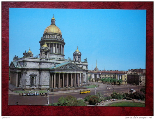 Leningrad - St. Petersburg - St. Isaac Cathedral - bus - 1988 - Russia - USSR - unused - JH Postcards