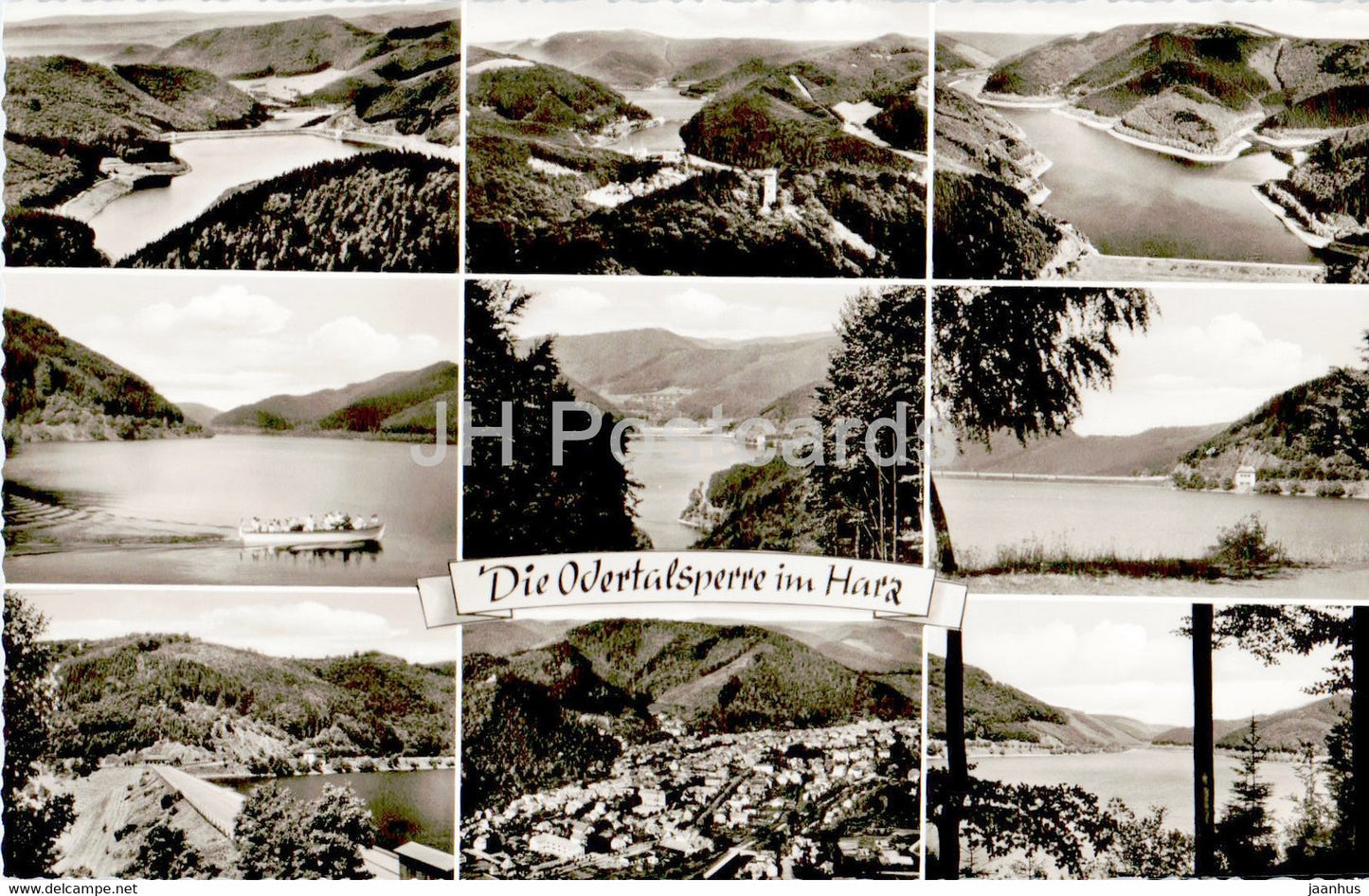 Die Odertalsperre im Harz - Gaststatte - old postcard - Germany - unused - JH Postcards