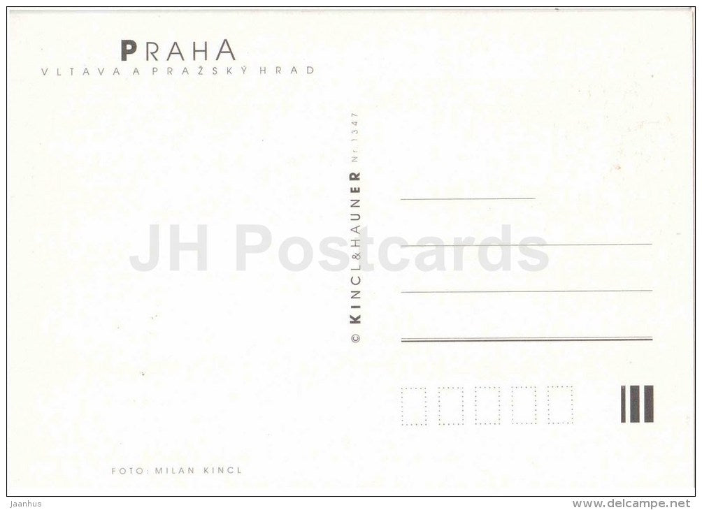 Praha - Prague - Vltava river and Prague castle - Czech Republic - unused - JH Postcards