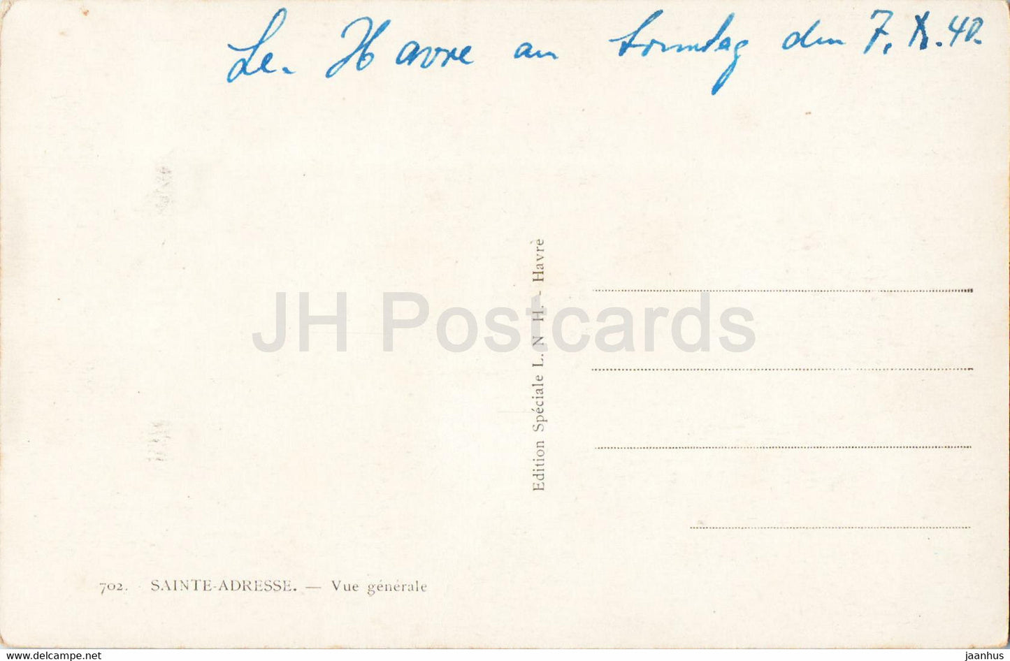 Saint Adresse - Vue Générale - 702 - carte postale ancienne - 1940 - France - occasion