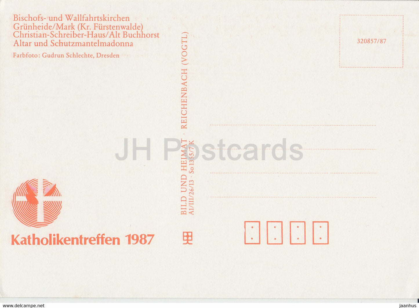 Grunheide Mark - Christian Schreiber Haus - Bischofs- und Wallfahrtskirchen - church - 1987 - DDR Germany - unused