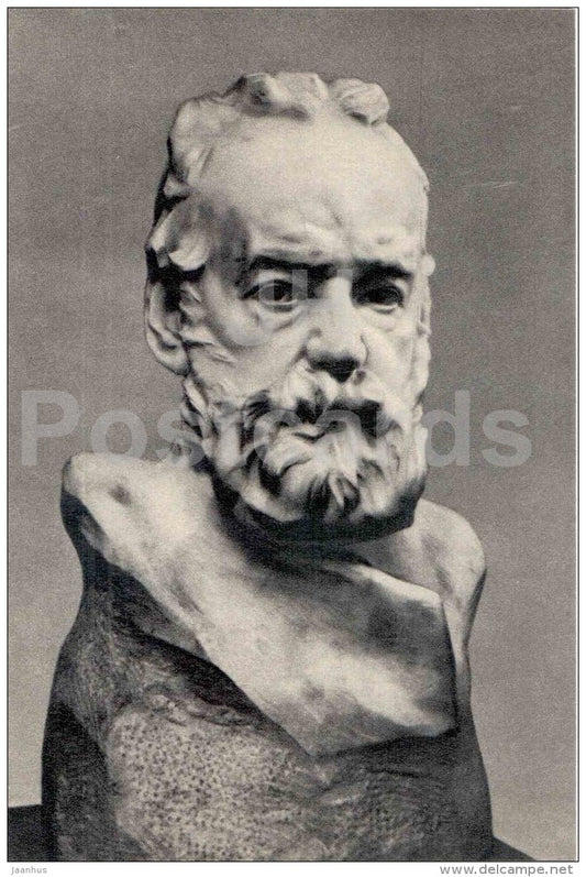sculpture by Auguste Rodin - Portrait of french writer Victor Hugo , 1883 - french art - unused - JH Postcards