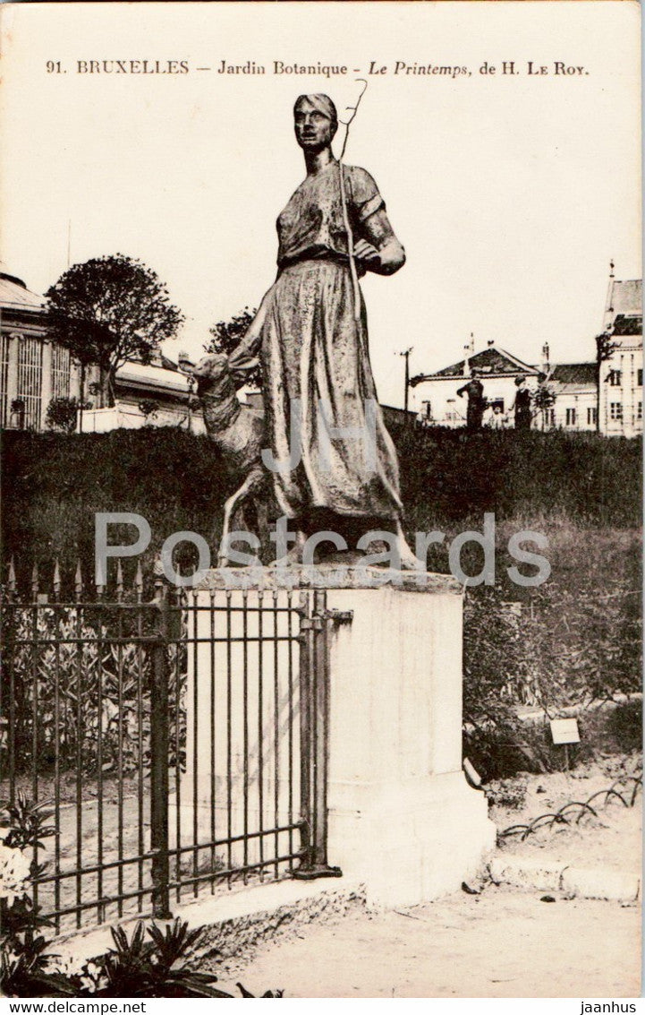 Bruxelles - Brussels - Jardin Botanique - Le Printemps de H Le Roy - 91 - old postcard - Belgium - unused - JH Postcards