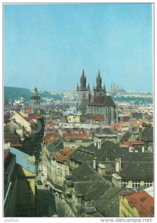 Praha - Prague - A view from the Powder Tower into Celetna Street - Czechoslovakia - Czech Republic - unused - JH Postcards