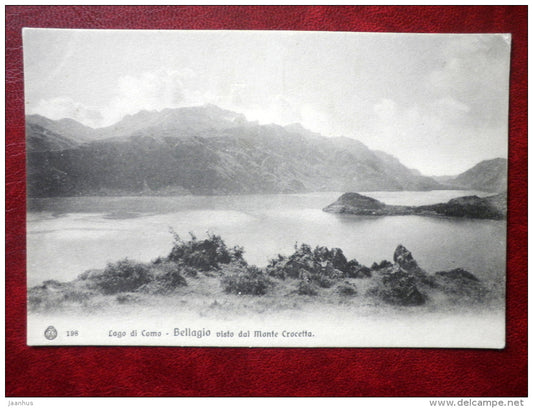 Lago di Como - Vista dal Monte Crocetta - Bellagio - 198 - lake - old postcard - Italy - unused - JH Postcards