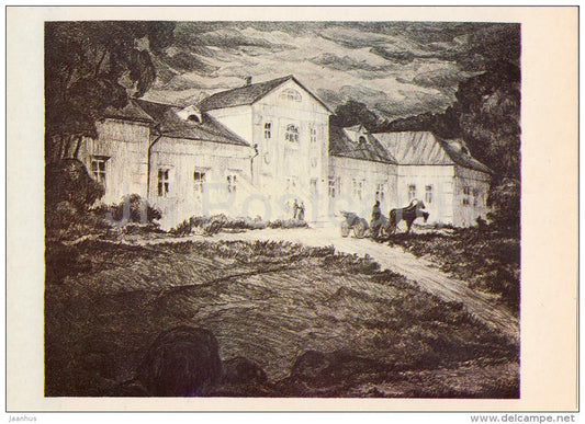 illustration by V. Ptashinsky - Yasnaya Polyana - Tolstoy - Literary places in Russia - Russia USSR - 1982 - unused - JH Postcards