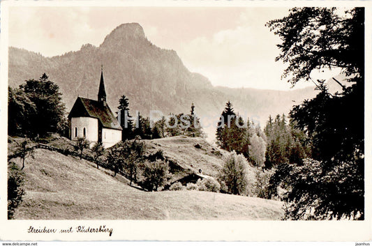 Streichen mit Rudersburg - Bergkirchlein - old postcard - 1957 - Germany - used - JH Postcards