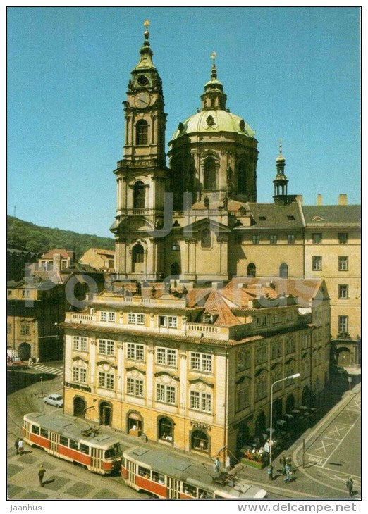St. Nicholas Cathedral - tram - Praha - Prague - Czechoslovakia - Czech - unused - JH Postcards