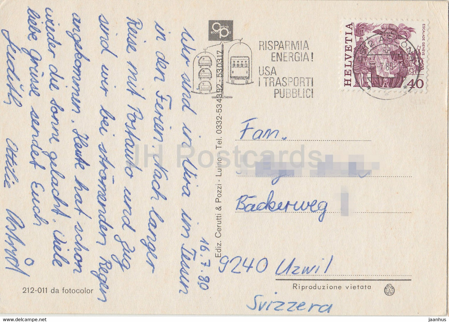 Souvenir di Luino - Lago Maggiore - car - boat - multiview - 1980 - Italy - Italia - used