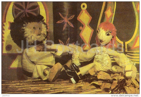 staging Kaval-Ants and the Devil - puppet - Estonian Puppetry performances - 1972 - Estonia USSR - unused - JH Postcards