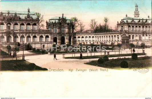 Dresden - Kgl Zwinger - Westl Theil - 428 - old postcard - Germany - unused - JH Postcards