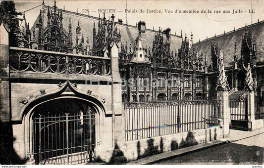 Rouen - Palais de Justice - Vue d'ensemble de la rue aux Juifs - 228 - old postcard - France - unused - JH Postcards