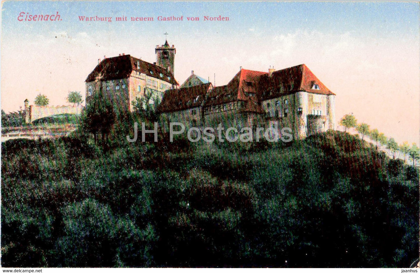 Eisenach - Wartburg mit neuem Gasthof von Norden - castle - old postcard - 1921 - Germany - used - JH Postcards