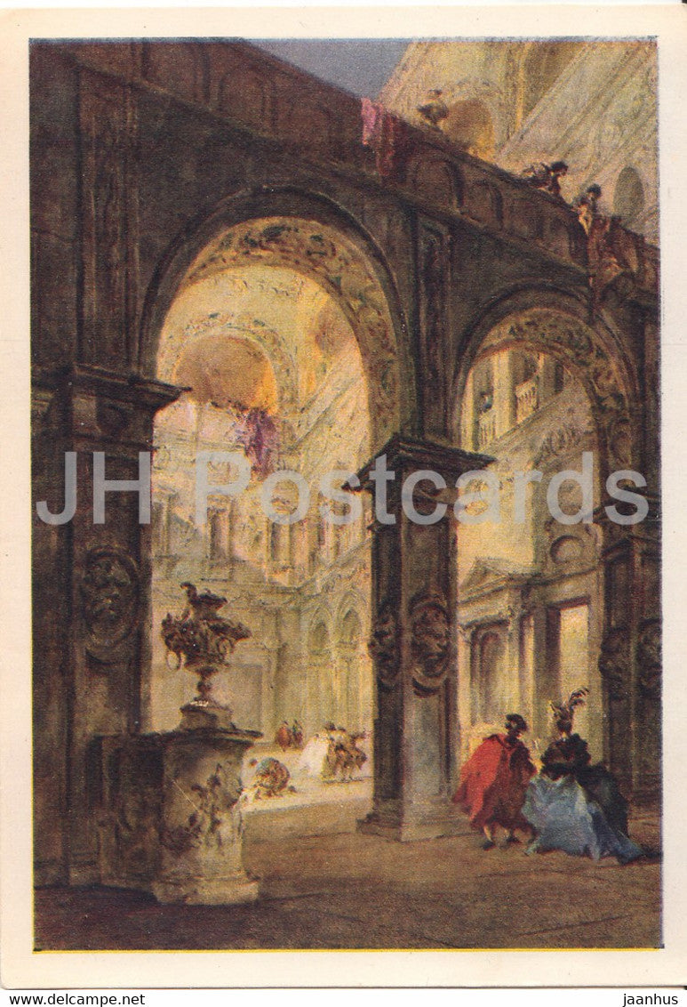 painting by Francesco de Guardi - Nadvori Palace - Italian art - Czech Republic - used - JH Postcards