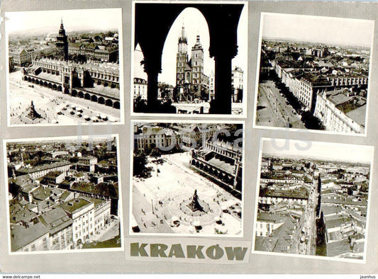 Krakow - Kosciol Mariacki - multiview - old postcard - Poland - unused - JH Postcards