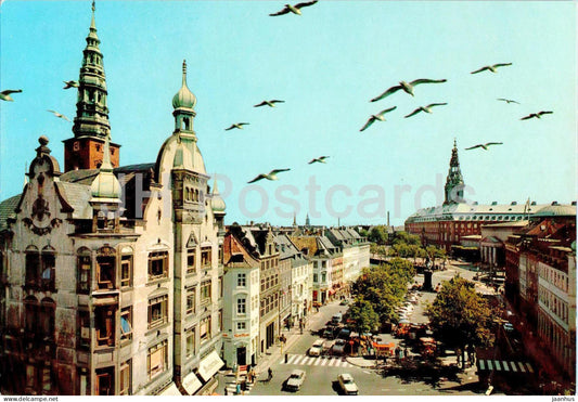 Copenhagen - Kobenhavn - Hojbro Plads og Christiansborg - Flower market - T 123 - Denmark - unused - JH Postcards