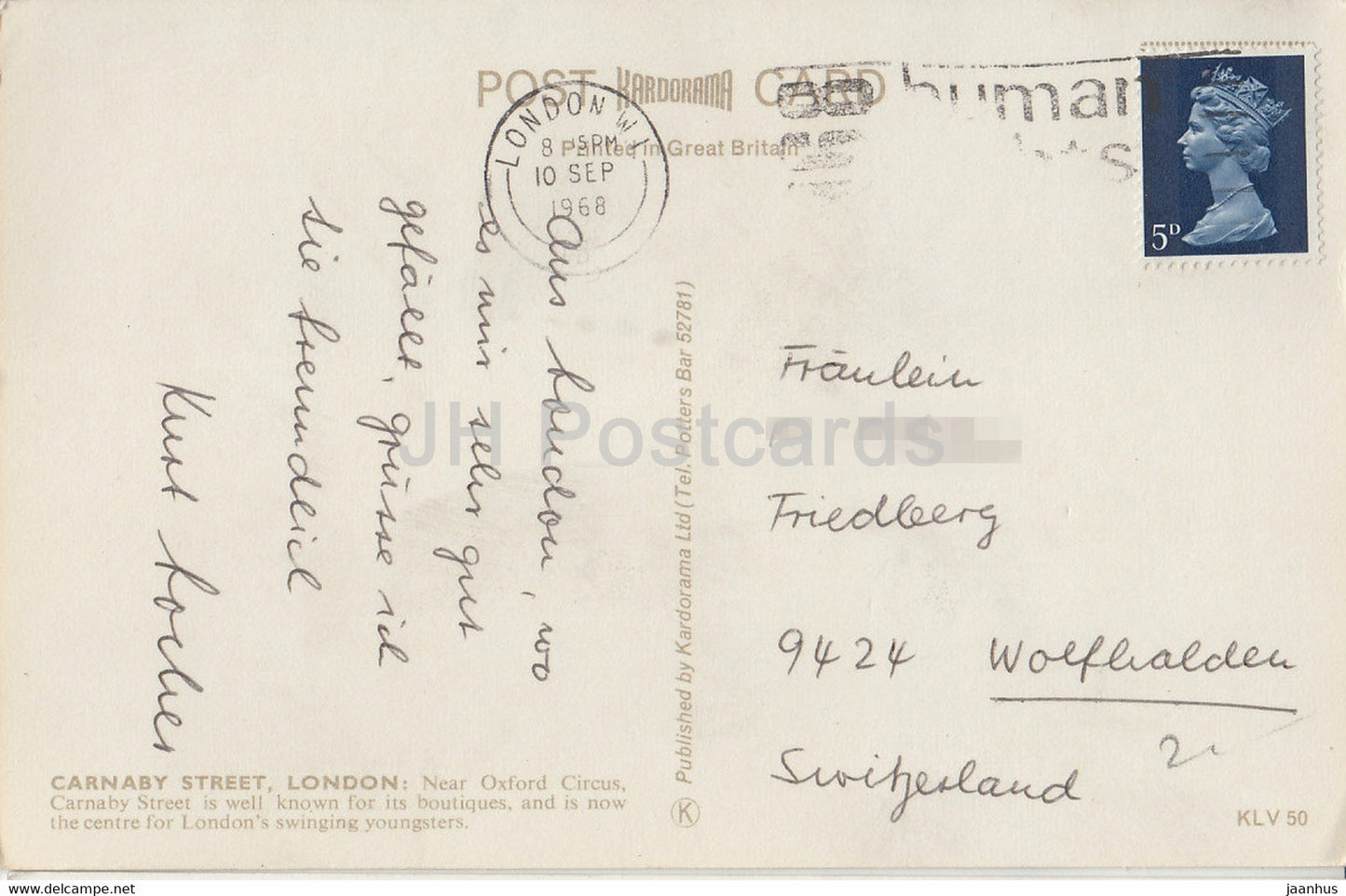 Londres - Carnaby Street - voiture - 1968 - Angleterre - Royaume-Uni - occasion