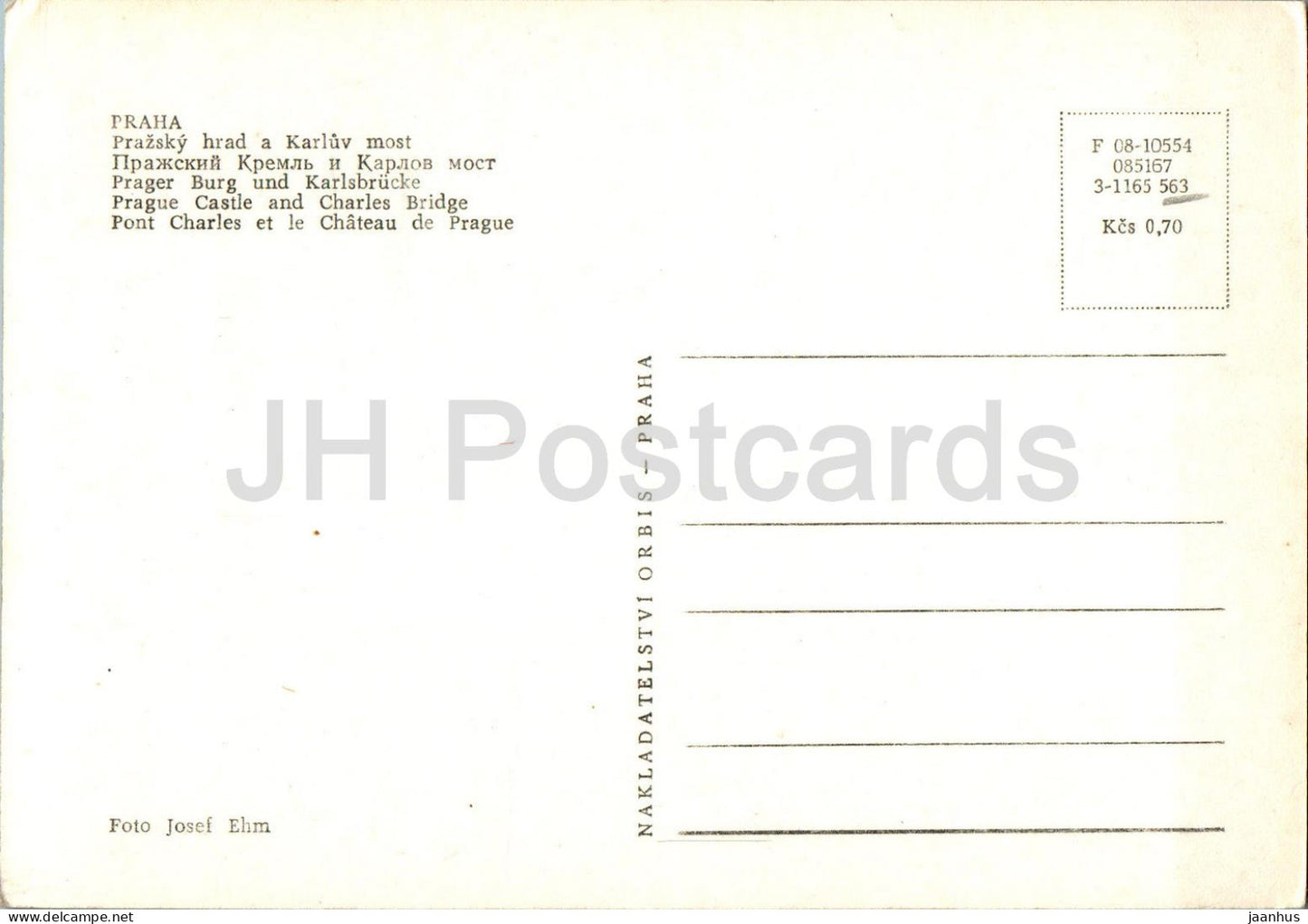 Praha - Prague - Prague Castle and Charles Bridge - 08-10554 - Czech Republic - Czechoslovakia - unused