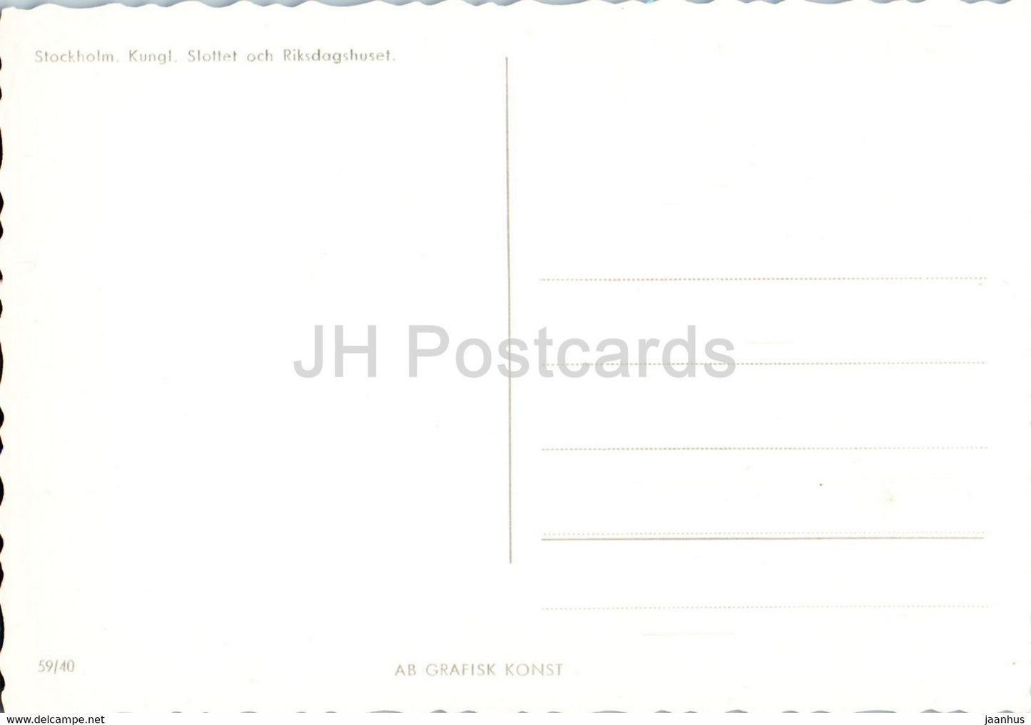 Stockholm - Kungl Slottet och Riksdagshuset - The Royal Palace and the Riksdag House - boat - Sweden - unused