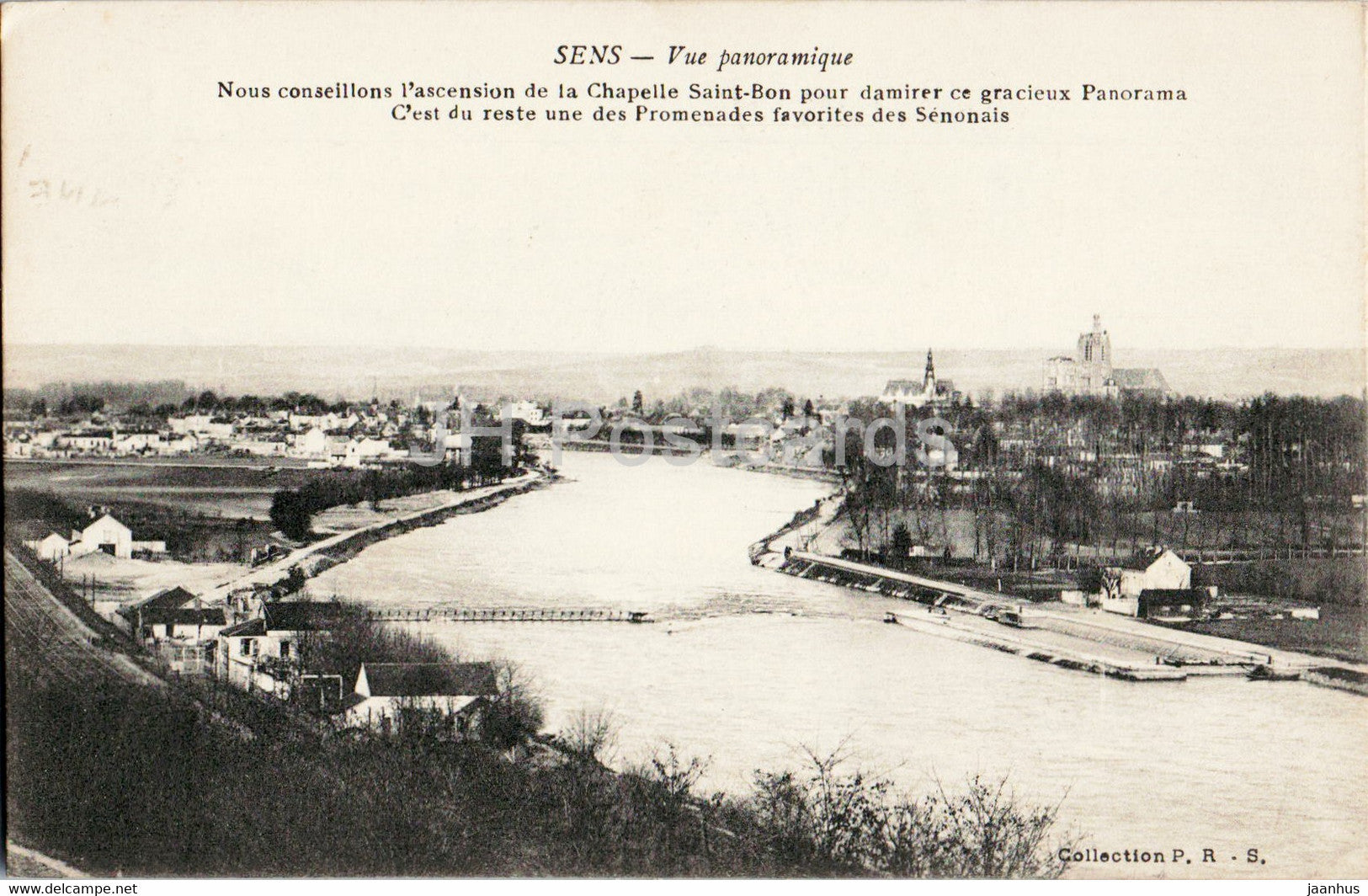 Sens - Vue panoramique - chapelle Saint Bon - old postcard - 1916 - France - used - JH Postcards