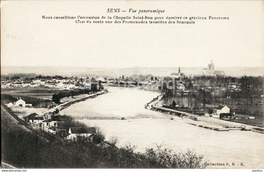Sens - Vue panoramique - chapelle Saint Bon - old postcard - 1916 - France - used - JH Postcards