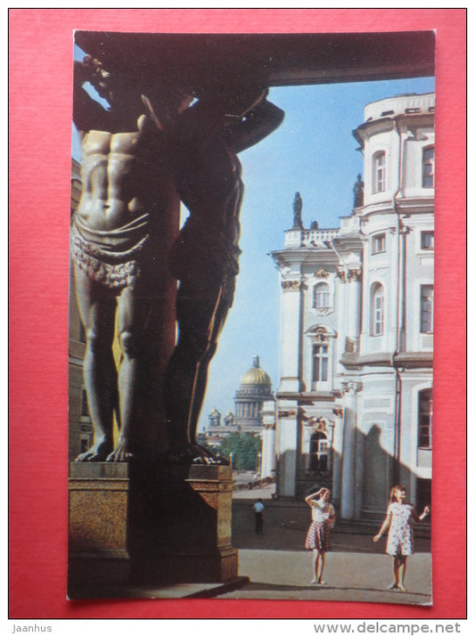 Portico of the New Hermitage - Leningrad - St. Petersburg - 1970 - Russia USSR - unused - JH Postcards