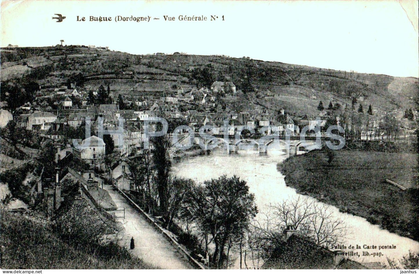 Le Bugue - Vue Generale - 1 - old postcard - France - used - JH Postcards
