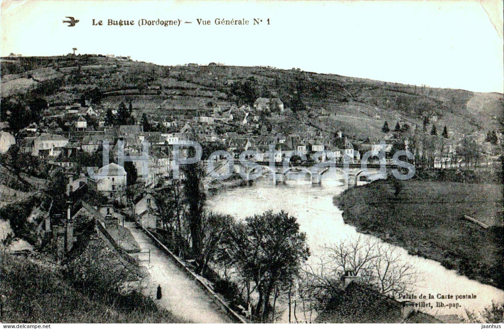 Le Bugue - Vue Generale - 1 - old postcard - France - used - JH Postcards