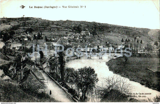 Le Bugue - Vue Generale - 1 - old postcard - France - used - JH Postcards