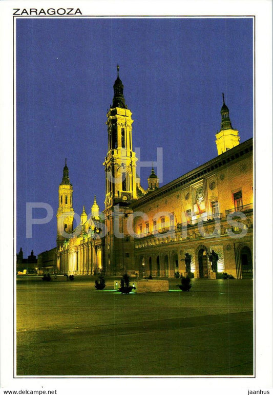 Zaragoza - Plaza del Pilar - nocturna - 58 - Spain - unused - JH Postcards