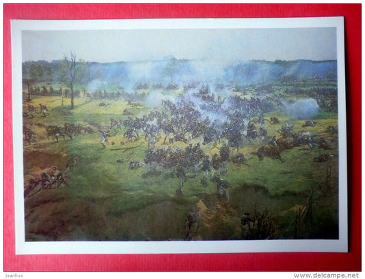 Painting by F. Rubo - Fragment of Panorama I - war - Borodino Battle of 1812 - 1987 - Russia USSR - unused - JH Postcards
