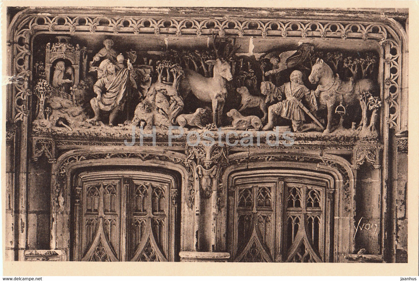 Chateau d'Amboise - Detail de la Porte de la Chapelle Saint Hubert - 26 - castle - old postcard - France - unused - JH Postcards