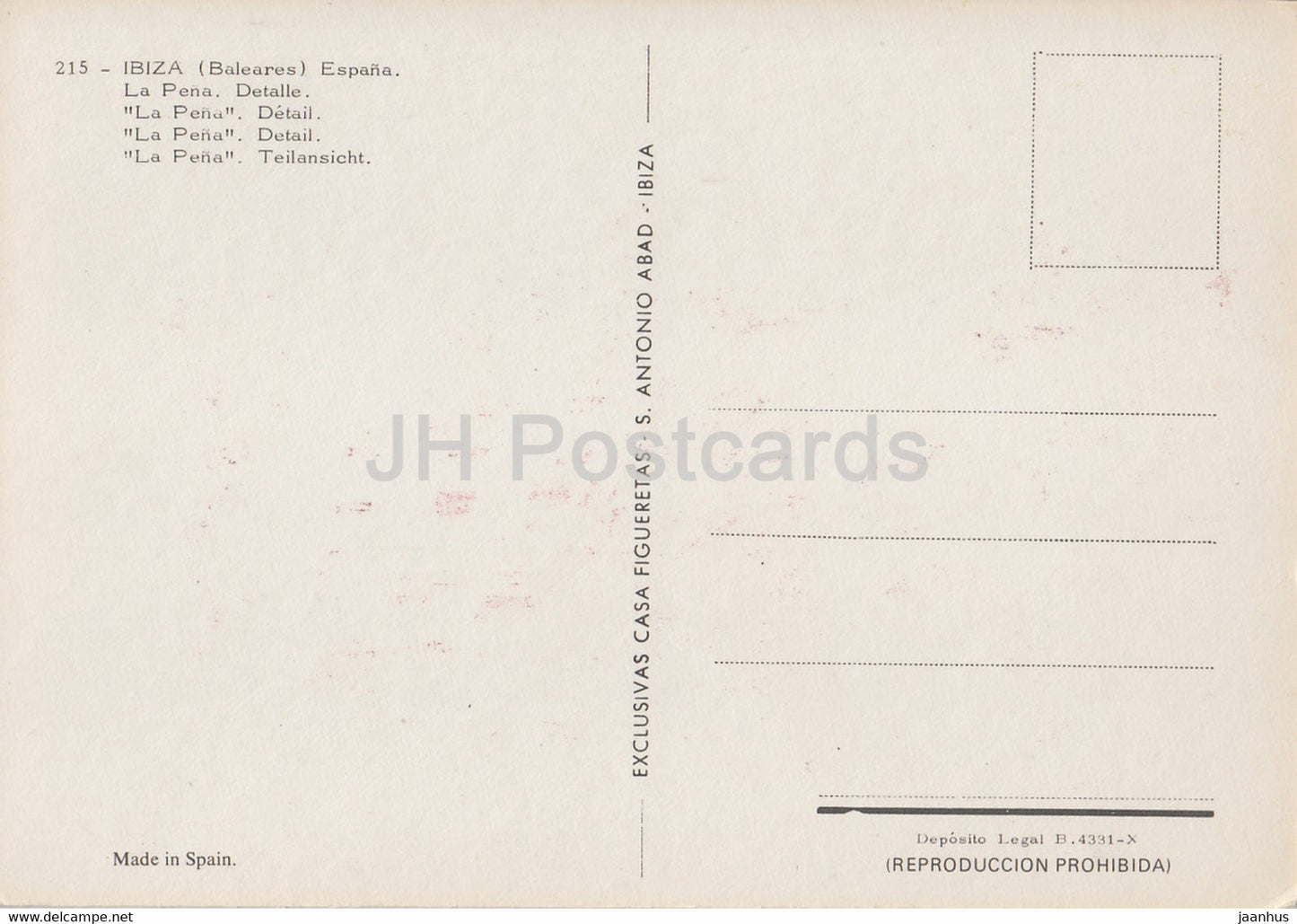 Ibiza - La Pena - Detalle - 215 - Spain - unused