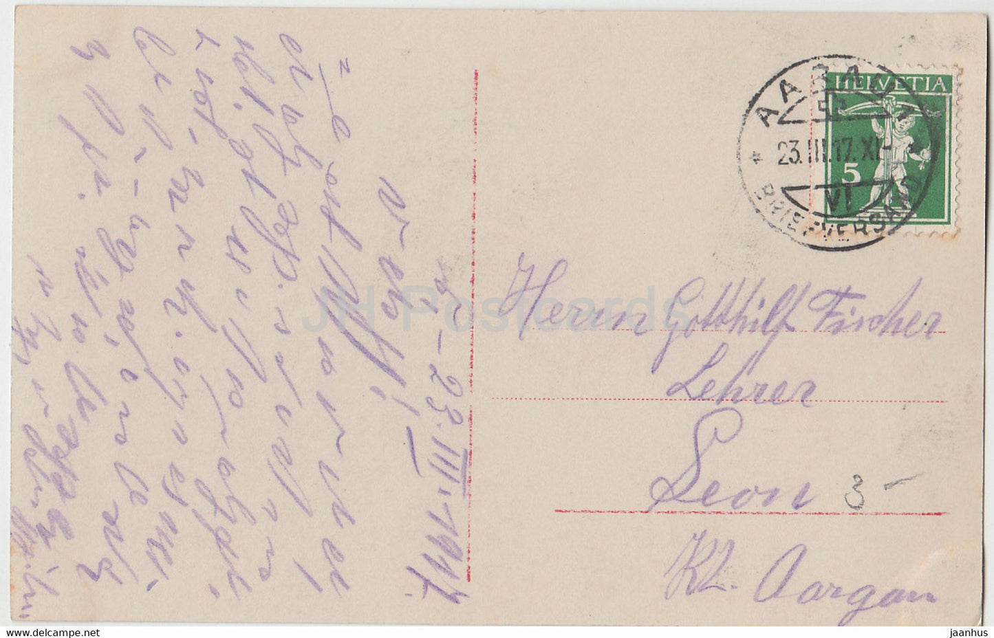 Mein Himmel auf der Erde - couple - femme et homme - mandoline - 6058/1 - carte postale ancienne - 1917 - Allemagne - utilisé