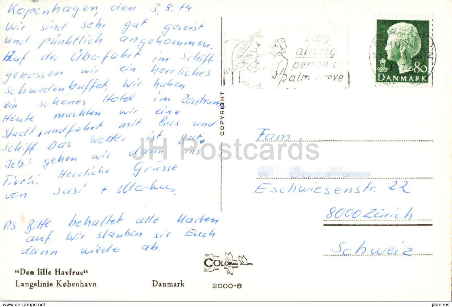 Kopenhagen – Kleine Meerjungfrau – 2000-8 – 1974 – Dänemark – gebraucht