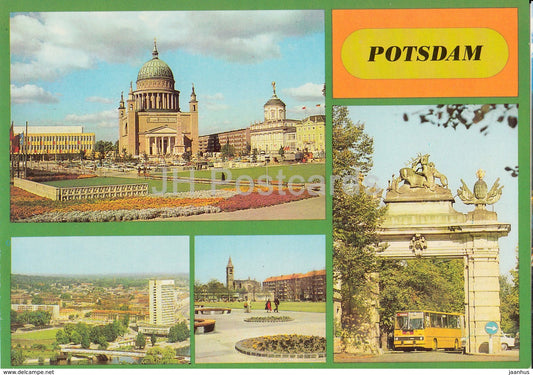 Potsdam - Nikolaikirche und Kulturhaus Hans Marchwitza - Platz der Einheit - Jagertor - bus - Germany DDR -  unused - JH Postcards