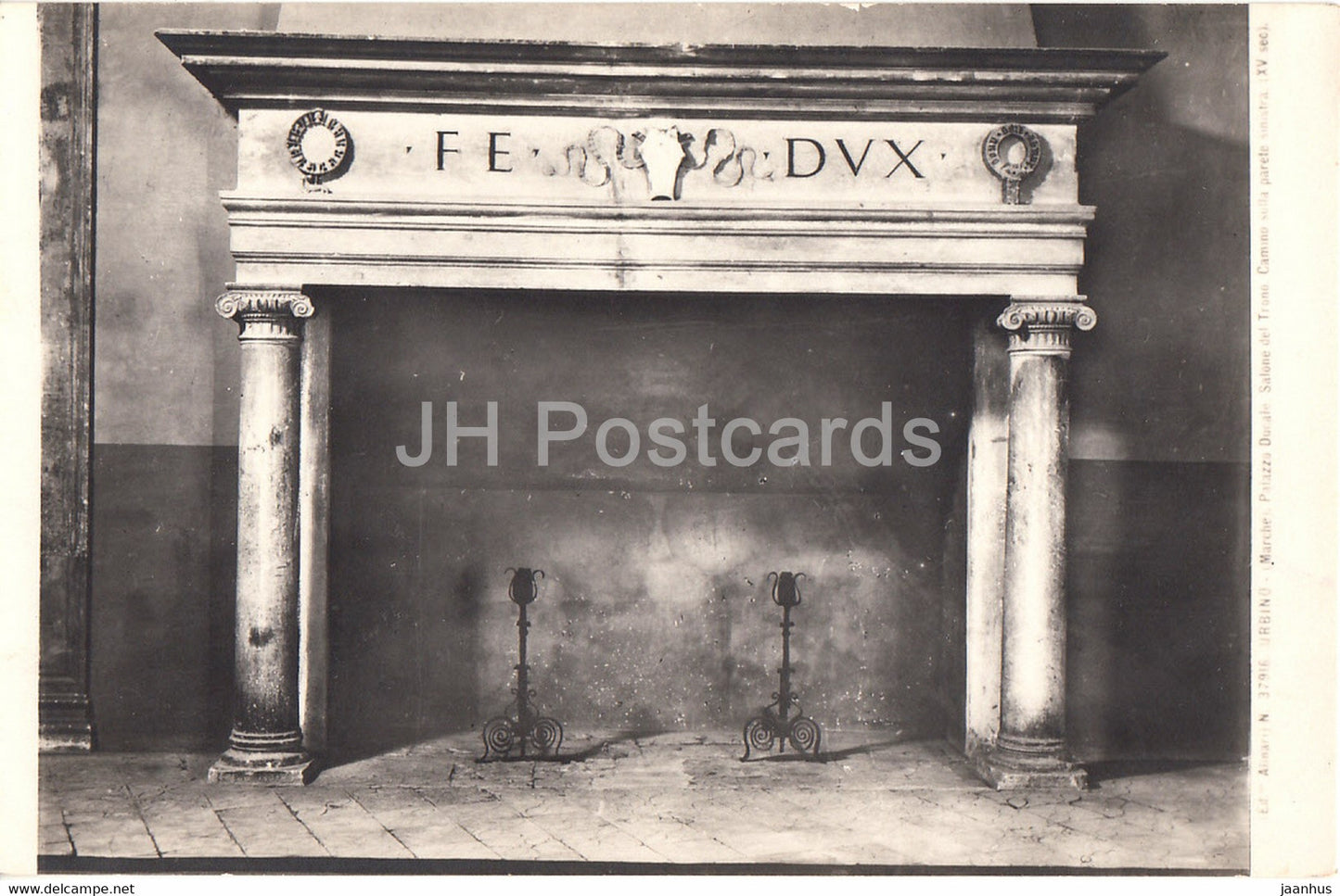 Urbino - palazzo ducale - salone del trono - old postcard - Italy - unused - JH Postcards