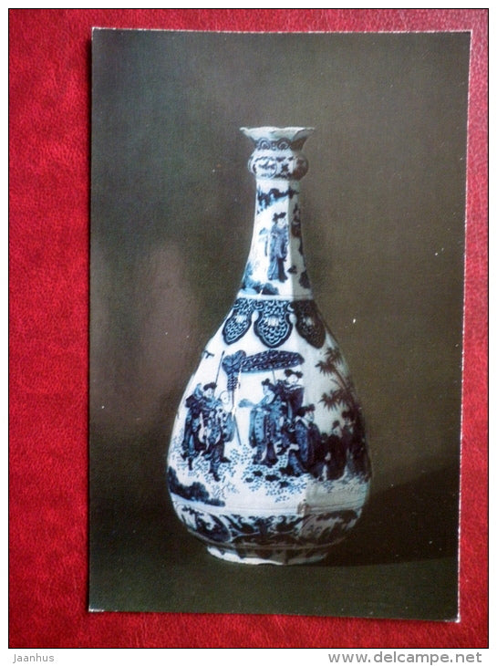 Vase with scenes of Chinese life by Samuel van Eenhoorn - Faience - Delftware - 1974 - Russia USSR - unused - JH Postcards