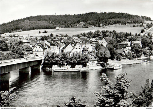 Saalburg - Saale - bridge - old postcard - 1976 - Germany DDR - used - JH Postcards