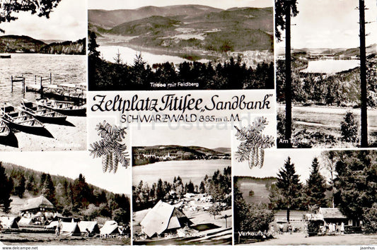 Zeltplatz Titisee Sandbank - Schwarzwald - old postcard - Germany - unused - JH Postcards