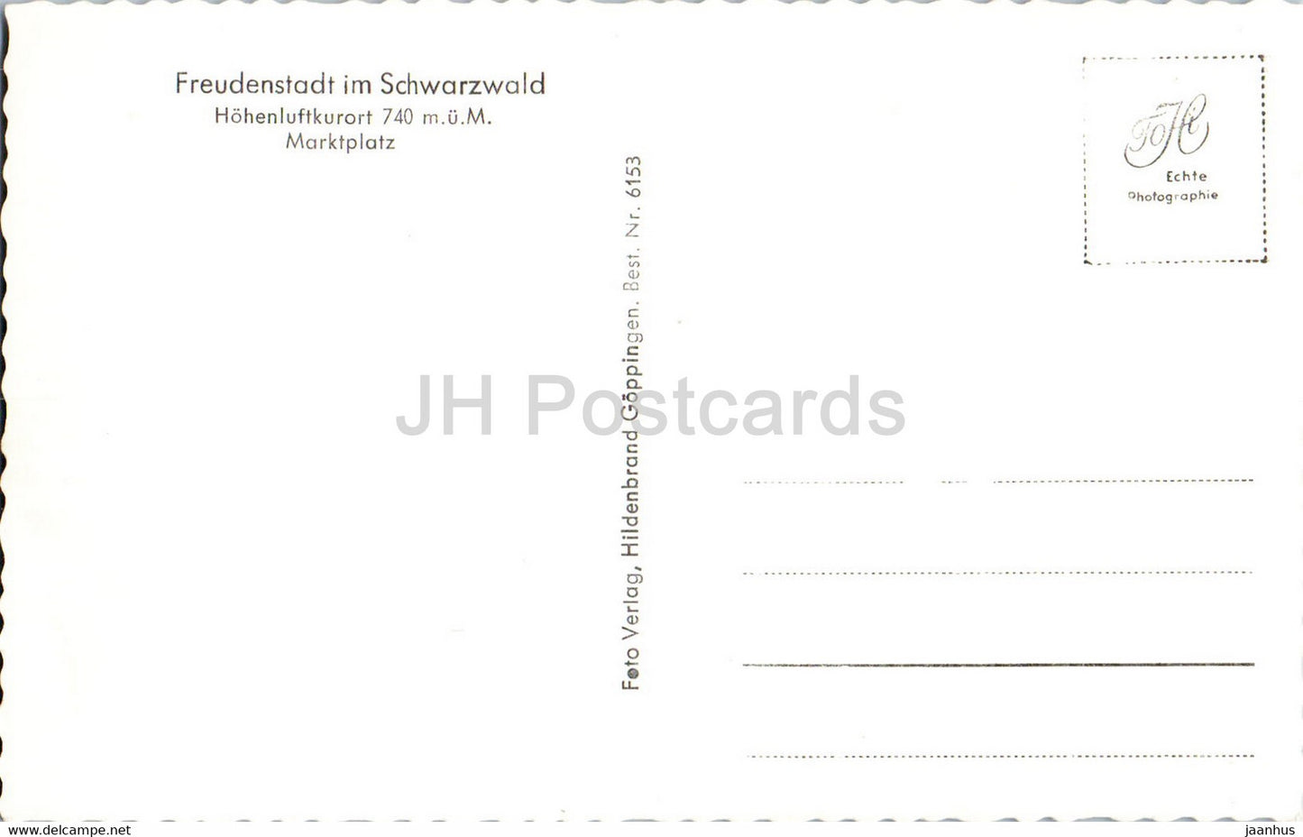 Freudenstadt im Schwarzwald - Marktplatz - old postcard - Germany - unused