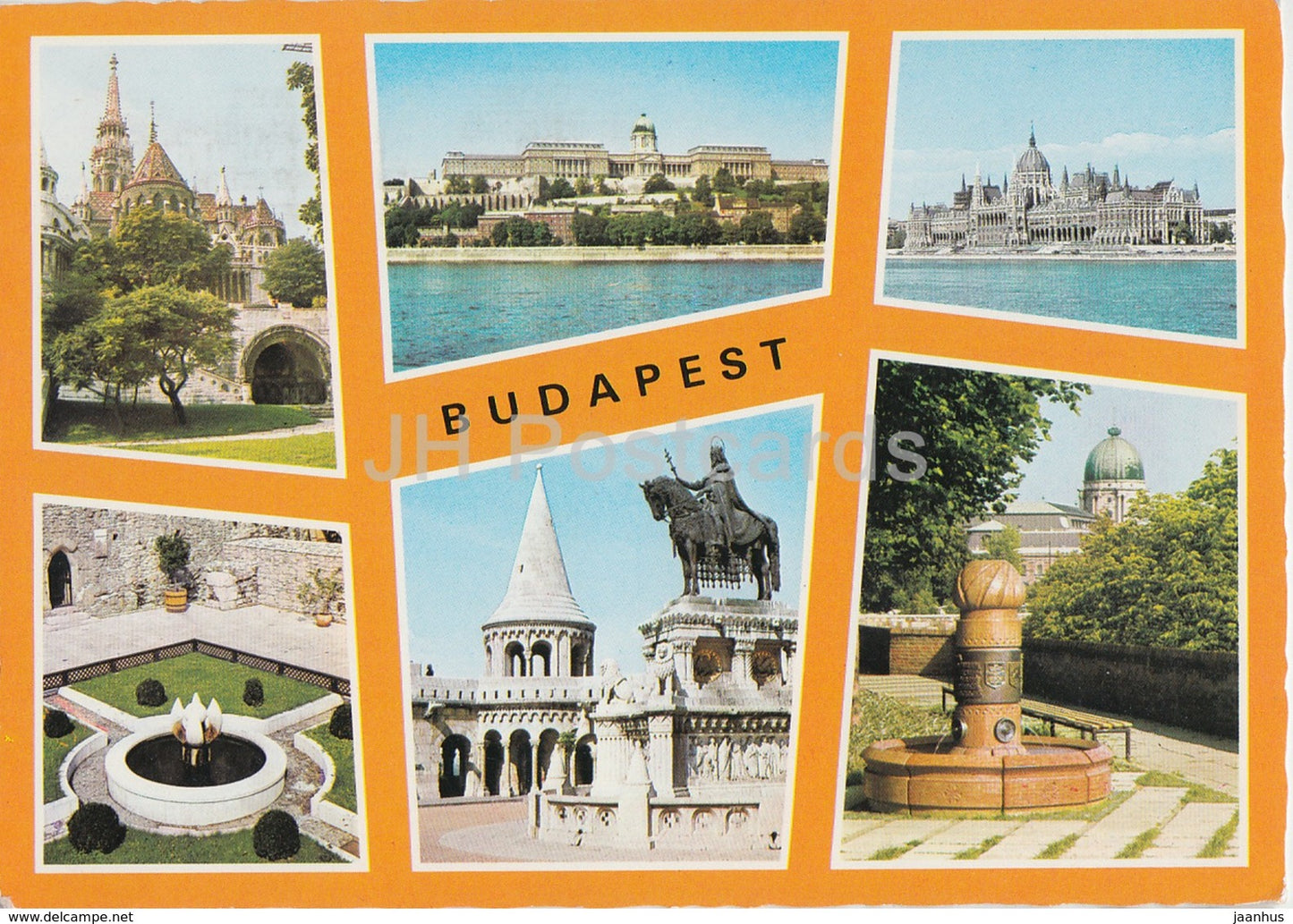 Budapest - monument - castle hill - parliament - architecture - multiview - 1983 - Hungary - used - JH Postcards