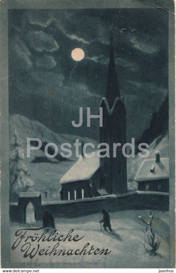 Christmas Greeting Card - Frohliche Weihnachten - illustration - L & P 1988 - old postcard - 1917 - Germany - used - JH Postcards
