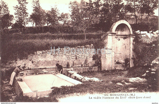 Mougins - LA vieille Fontaine du XIII siecle - 524 - old postcard - France - unused - JH Postcards