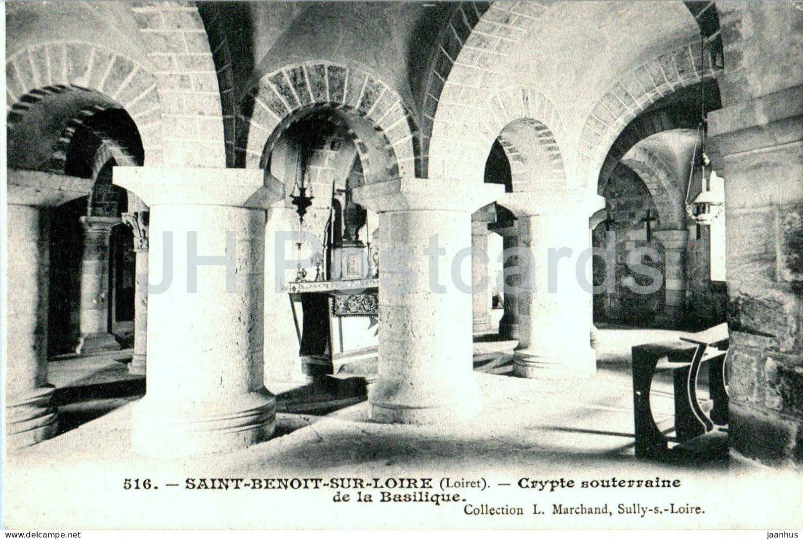 Saint Benoit sur Loire - Crypte souterraine de la Basilique - The Crypt - 516 - old postcard - 30 - France - used - JH Postcards